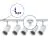 Complete Set 1-Fase Rail L 1 x 1 Meter Wit | incl. 5x Spot + GU10 2700K 3W Dimbaar + 1 x 1 Meter Eindkap, Voedingsconnector en L -Verbindingsstuk